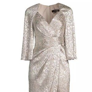 Silver-Gold Metallic Evening Gown